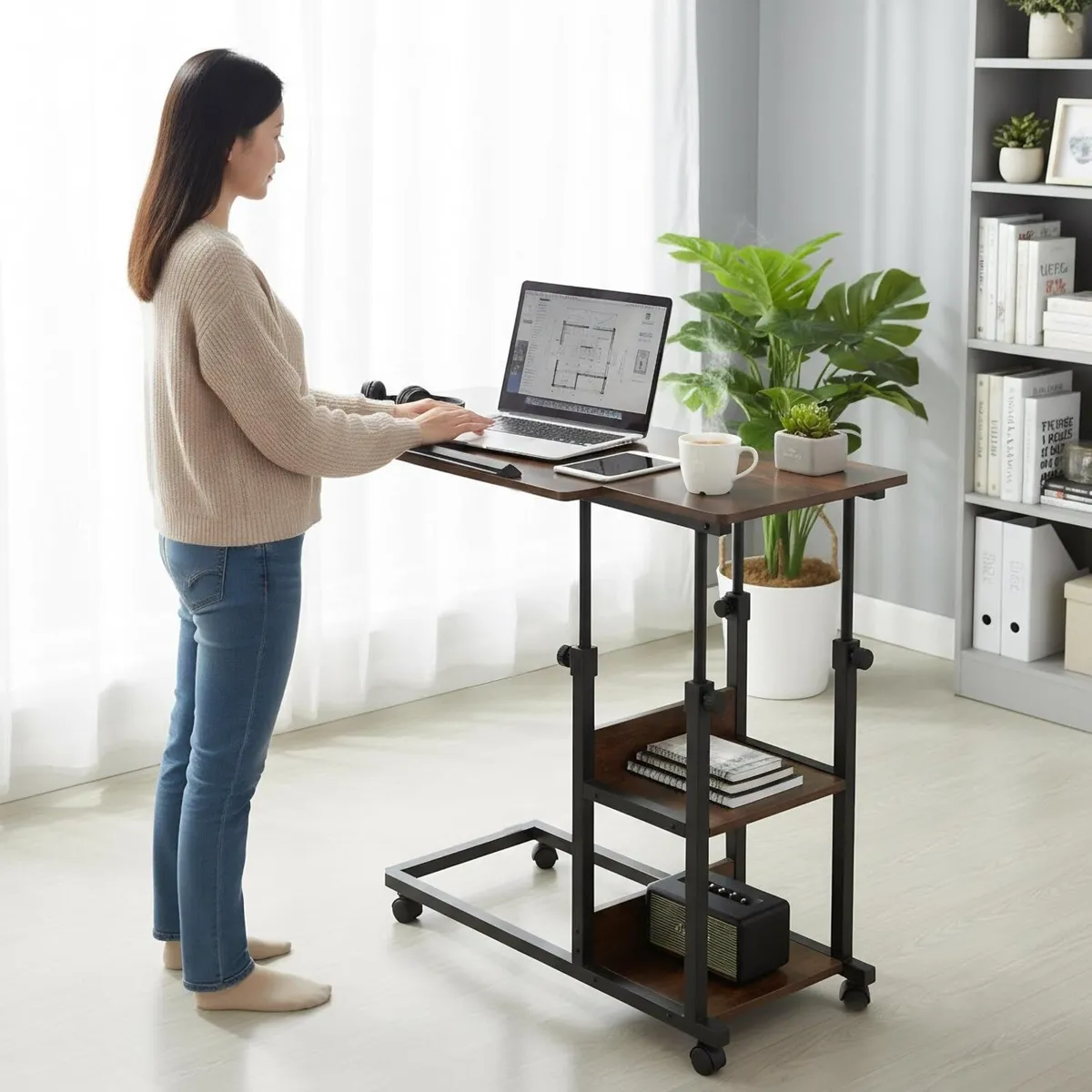 laptop desk height adjustable 63-90 cm tiltable - Image 4
