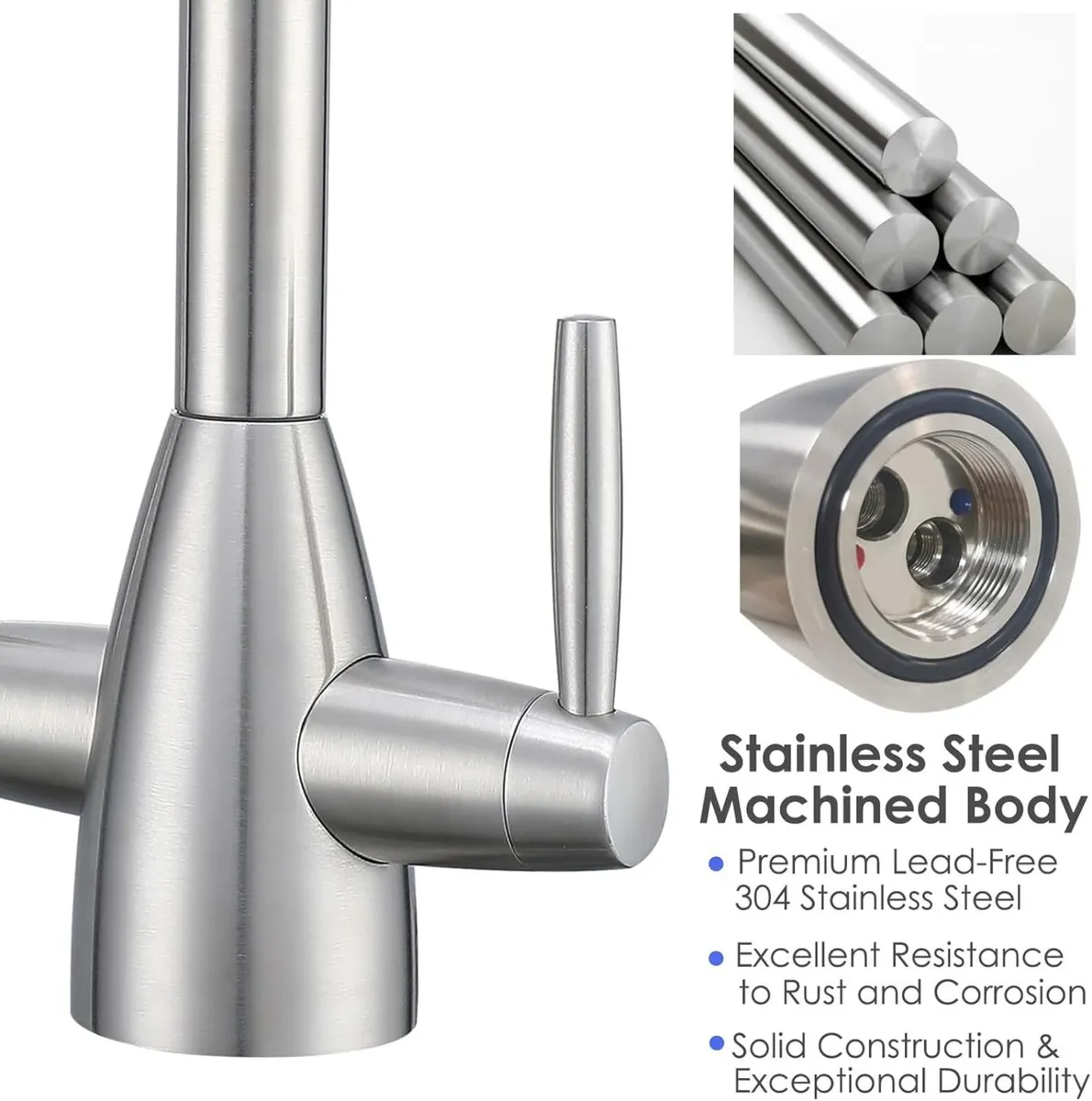 Kitchen Tap Stainless Steel Sink Mixer Taps - Image 3