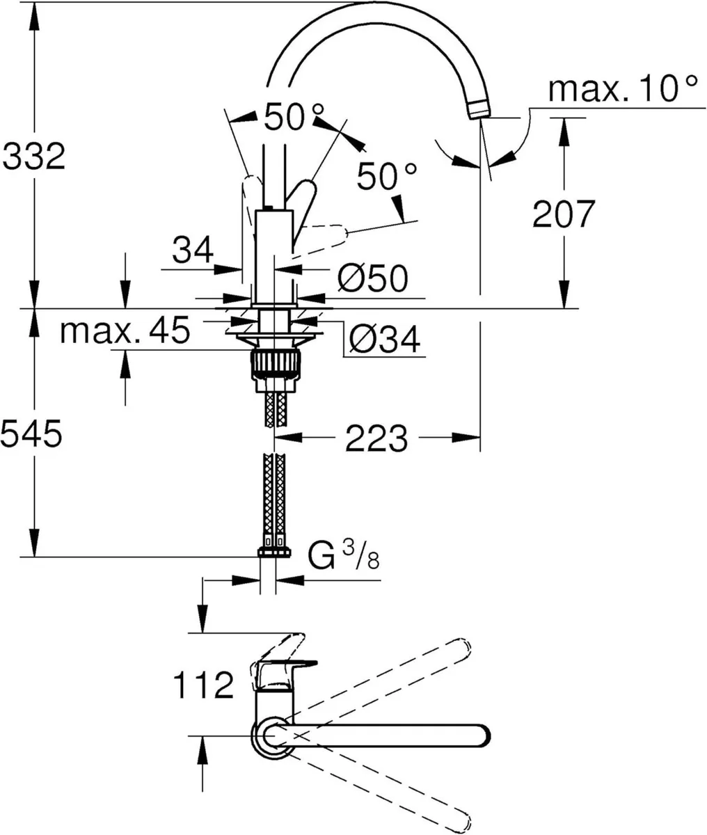 Start Curve Quickfix Single-Lever Sink Mixer with - Image 3