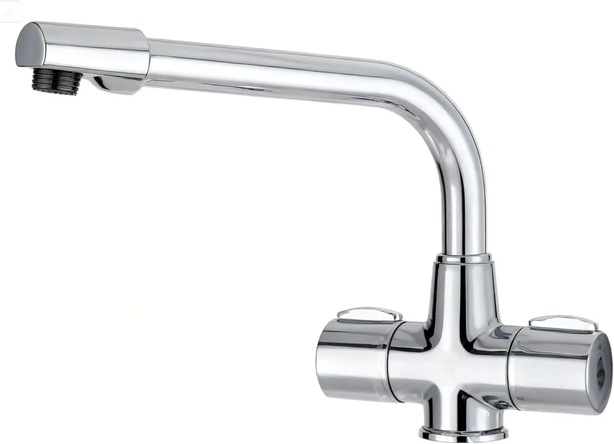 Kitchen Sink Mixer Tap with Swivel Spout Twin - Image 1