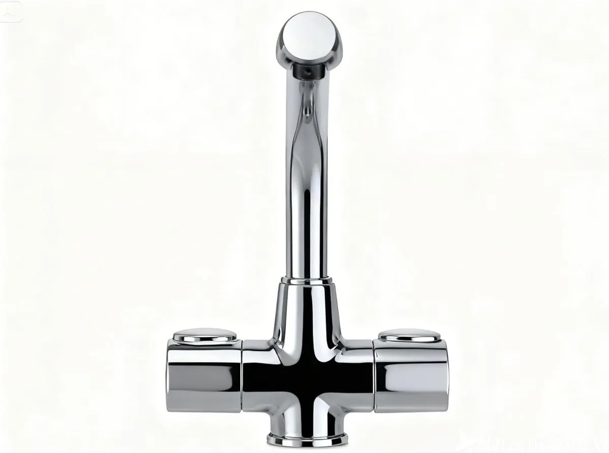 Kitchen Sink Mixer Tap with Swivel Spout Twin - Image 3