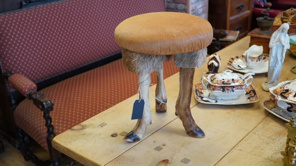 Vintage Taxidermy Deer Leg Stool - Image 1