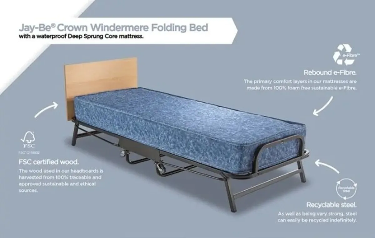 Crown Windermere Single Folding Bed - Image 3