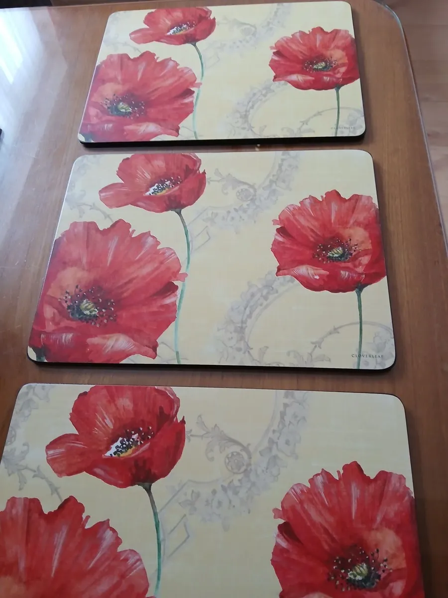 Cloverleaf poppy placemats - Image 3