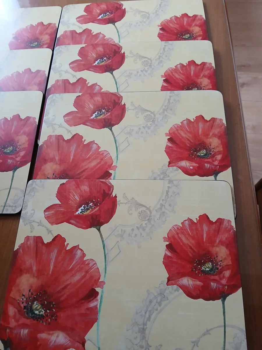 Cloverleaf poppy placemats - Image 4