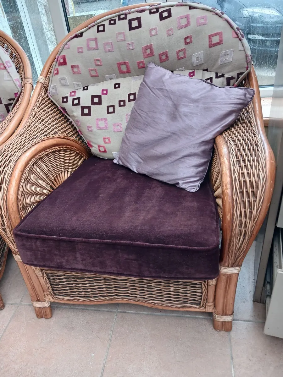 Pair Conservatory Chairs Armchairs - Image 2