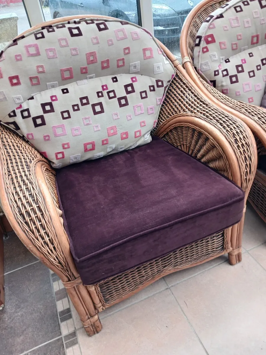 Pair Conservatory Chairs Armchairs - Image 1