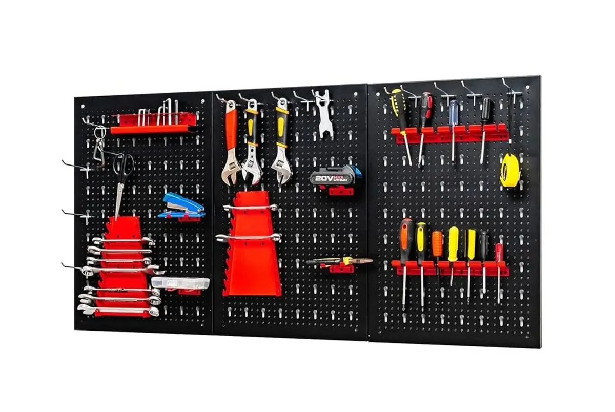 25pcs Tools Organiser Wall Pegboard Metal - Image 1