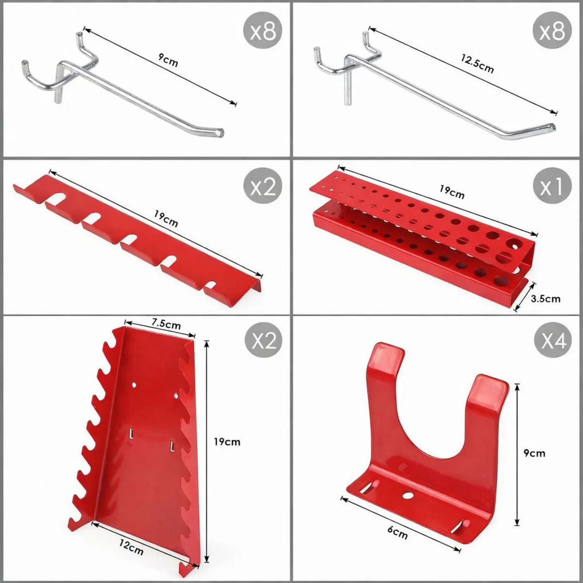 25pcs Tools Organiser Wall Pegboard Metal - Image 4