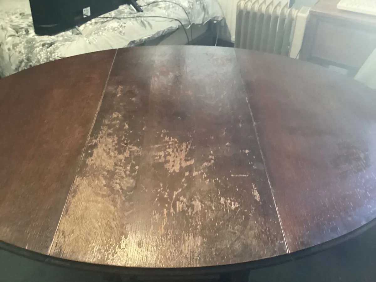 Mahogany leaf dining table antique - Image 2