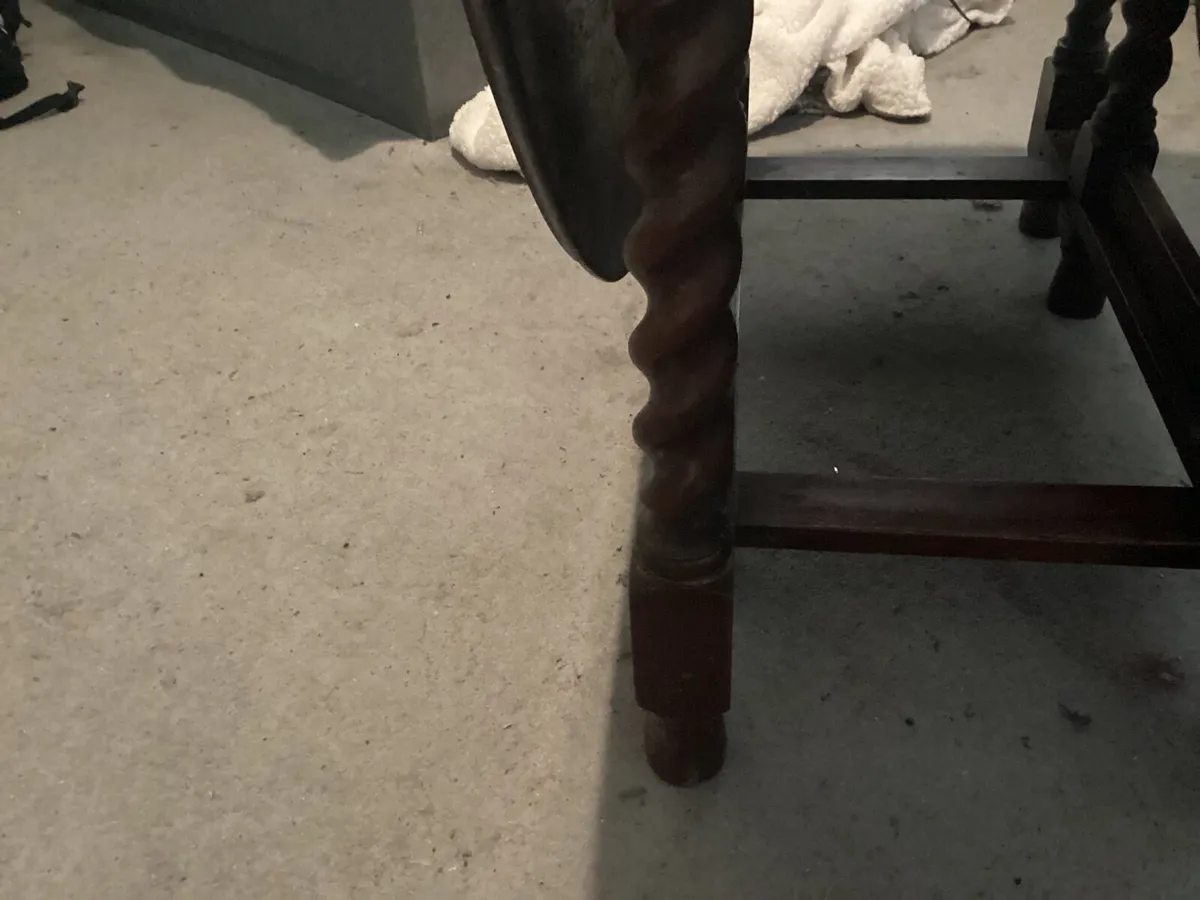 Mahogany leaf dining table antique - Image 3