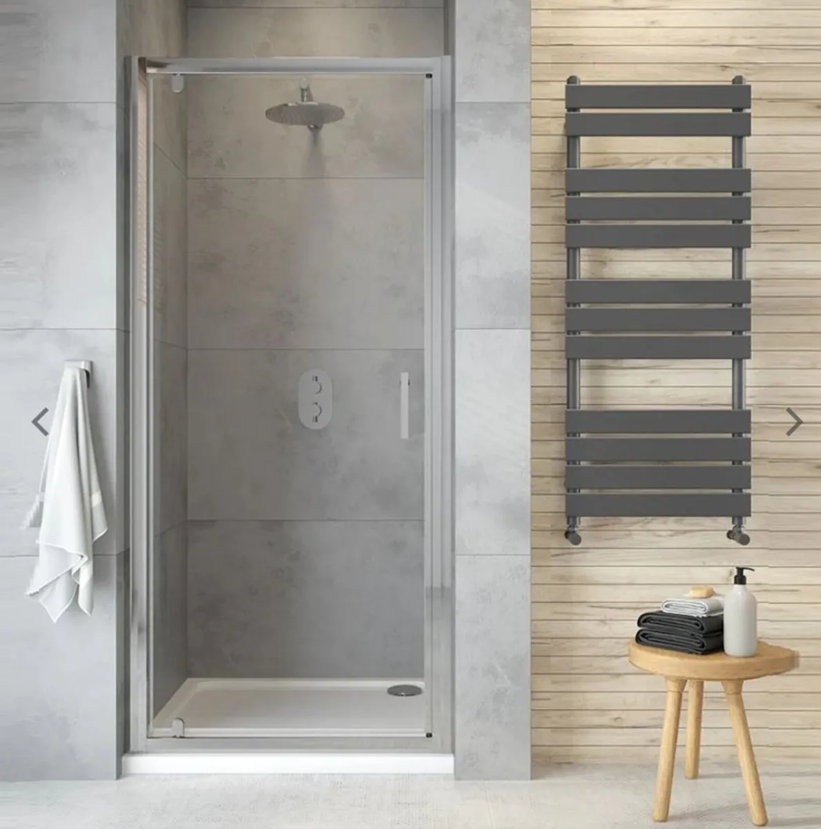 80cm x 80cm Shower Kit (Tray, Door, Shower Head) - Image 1