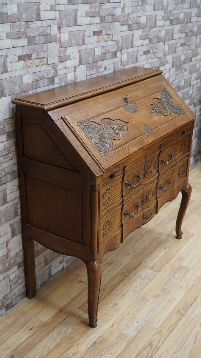 French Solid Oak Bureau/Secretary, c.1920s - Image 3