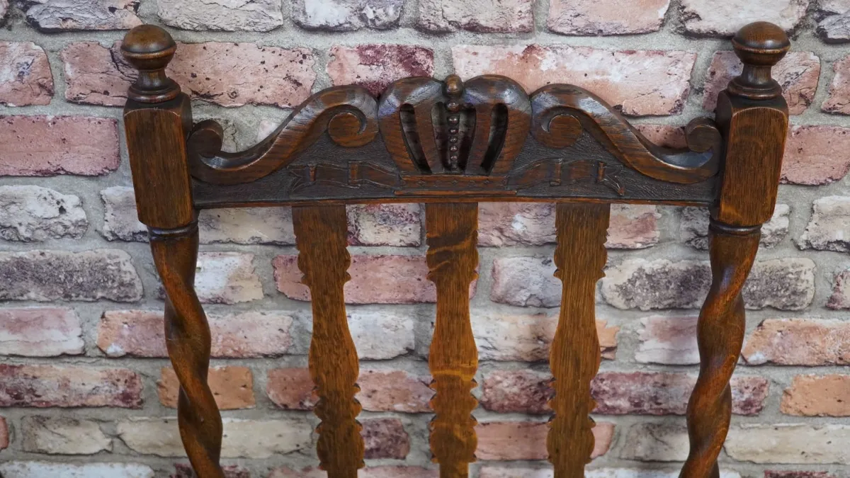 Barley Twist Oak Armchair - Image 3