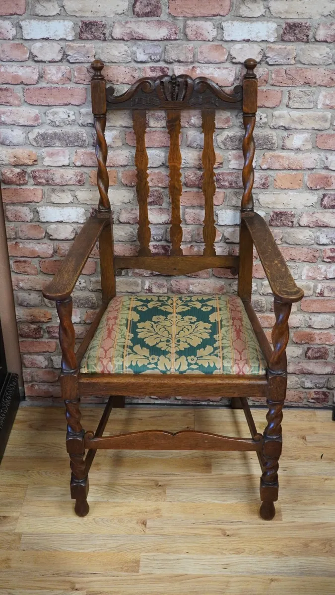 Barley Twist Oak Armchair - Image 2