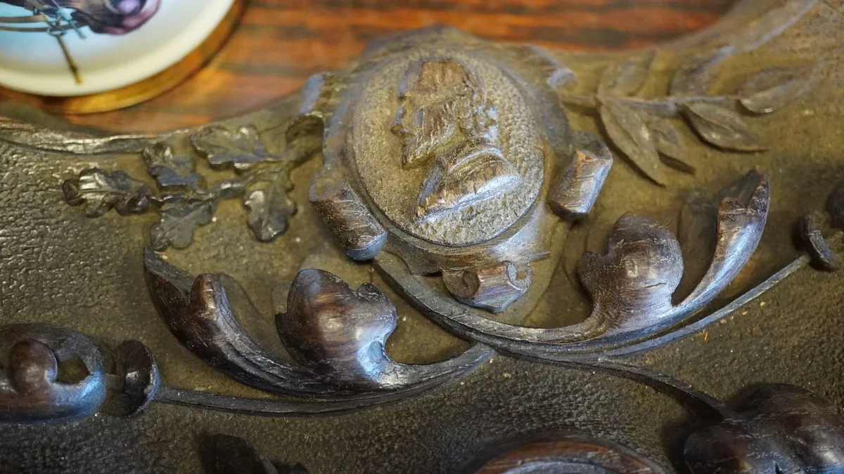 Victorian Antique Oak Sewing Pin Holder - Image 2