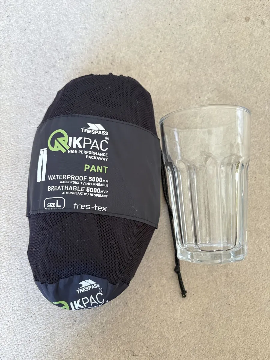 Waterproof trousers, unisex, size L, black - Image 3