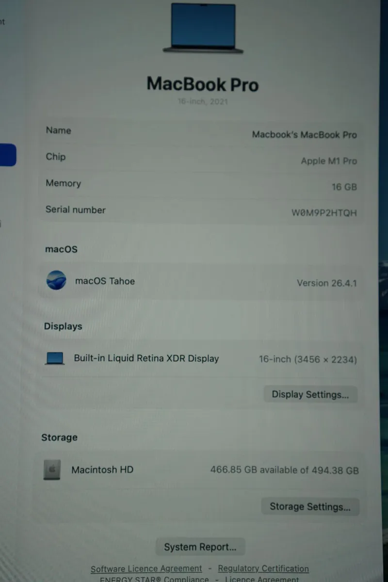 MacBook Pro 16" 2021 M1 Pro | 16GB | 512GB | 92% - Image 2