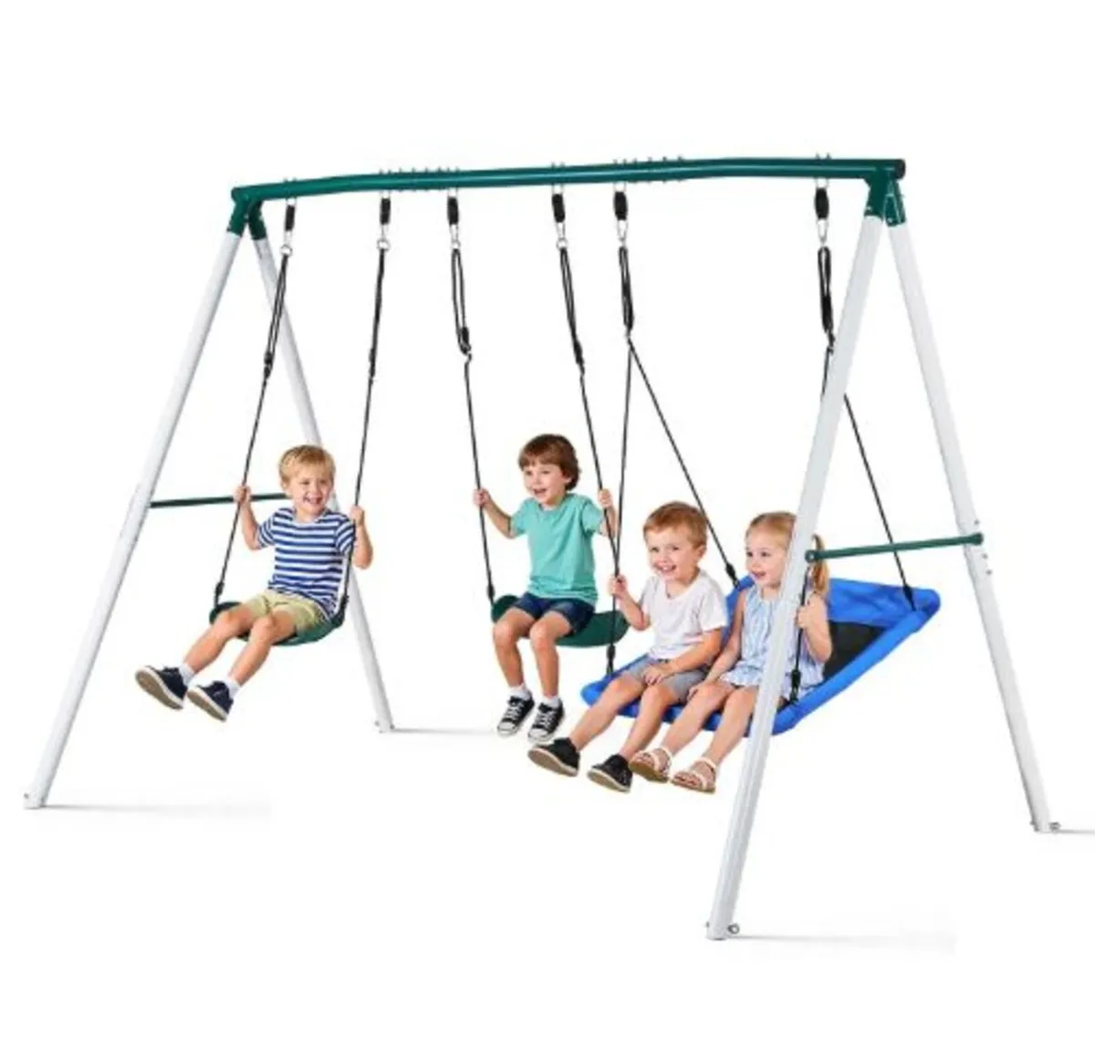 Swing Set for Backyard, 110 x 80 cm Swing Seat - Image 1