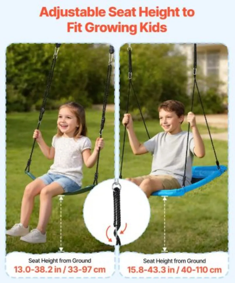 Swing Set for Backyard, 110 x 80 cm Swing Seat - Image 4