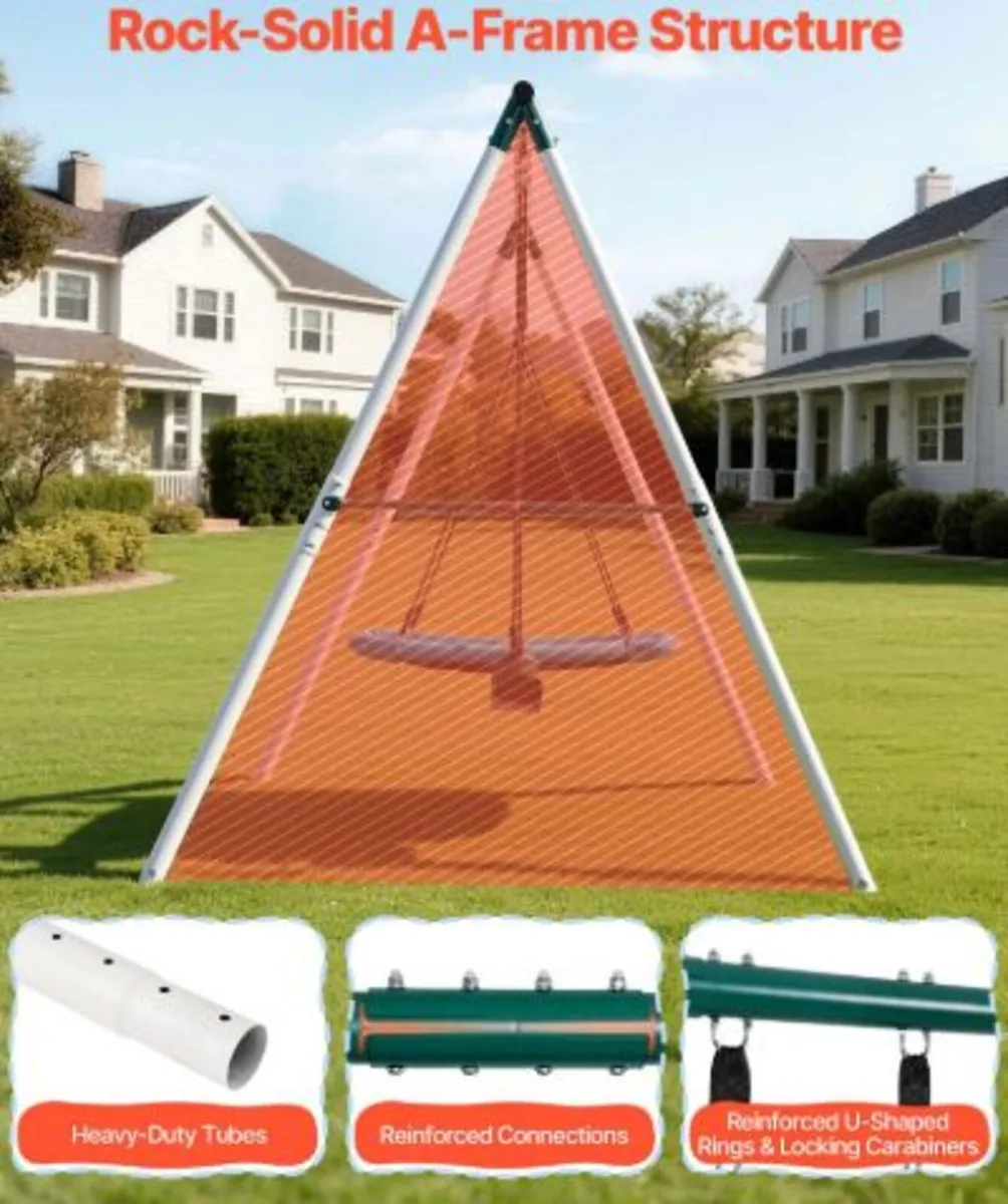 Swing Set for Backyard, 110 x 80 cm Swing Seat - Image 3