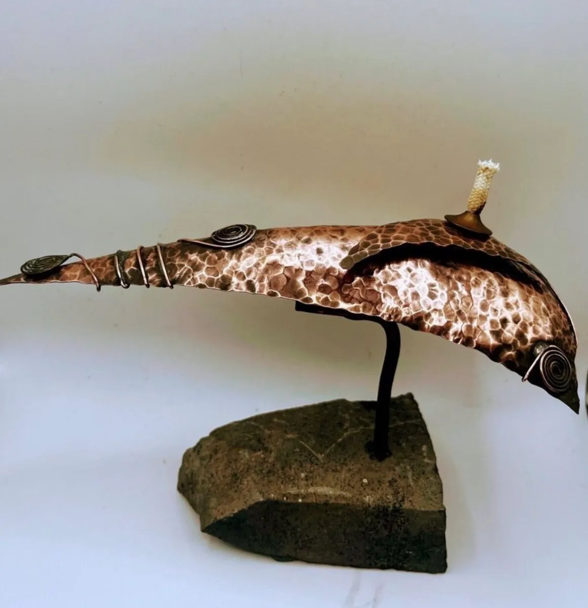 Handcrafted hammered copper sculpture - Image 2