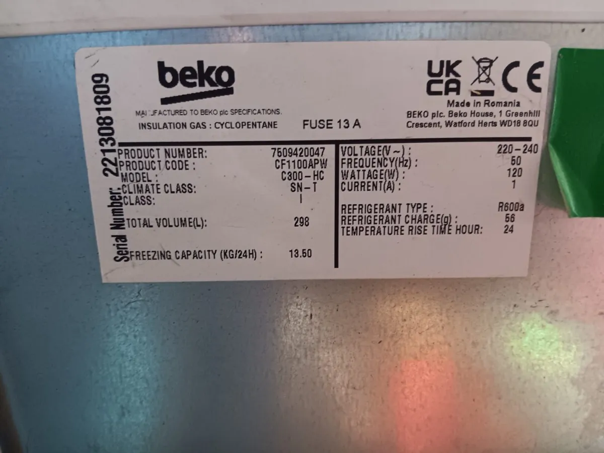 Beko chest Fridge freezer for sale - Image 4