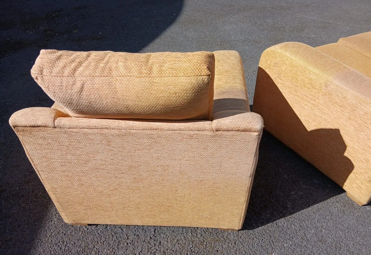 3 Piece Gold Fabric Sofa Set - Image 4