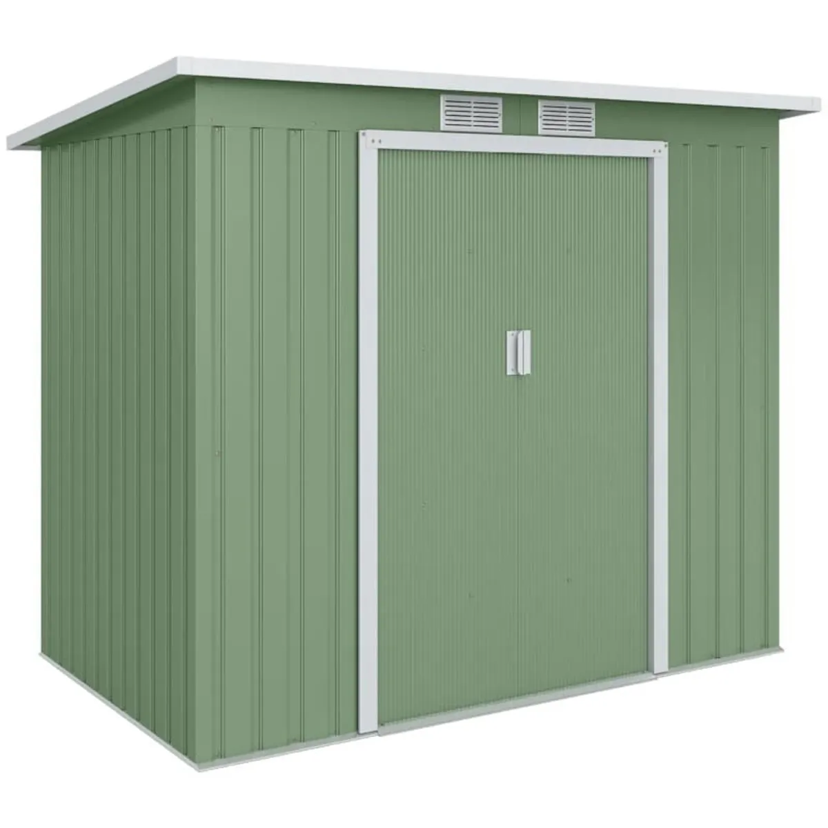 7 x 4ft Lean to Garden Metal Storage Shed w/ Found - Image 1