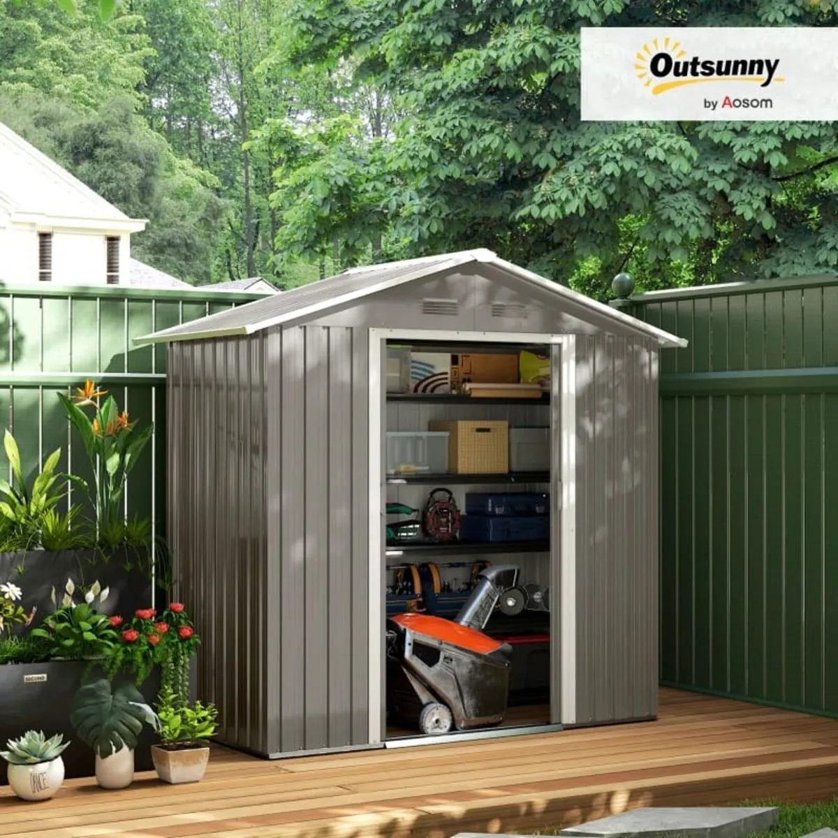 Outdoor Garden Shed Storage, Backyard Steel Utilit - Image 2