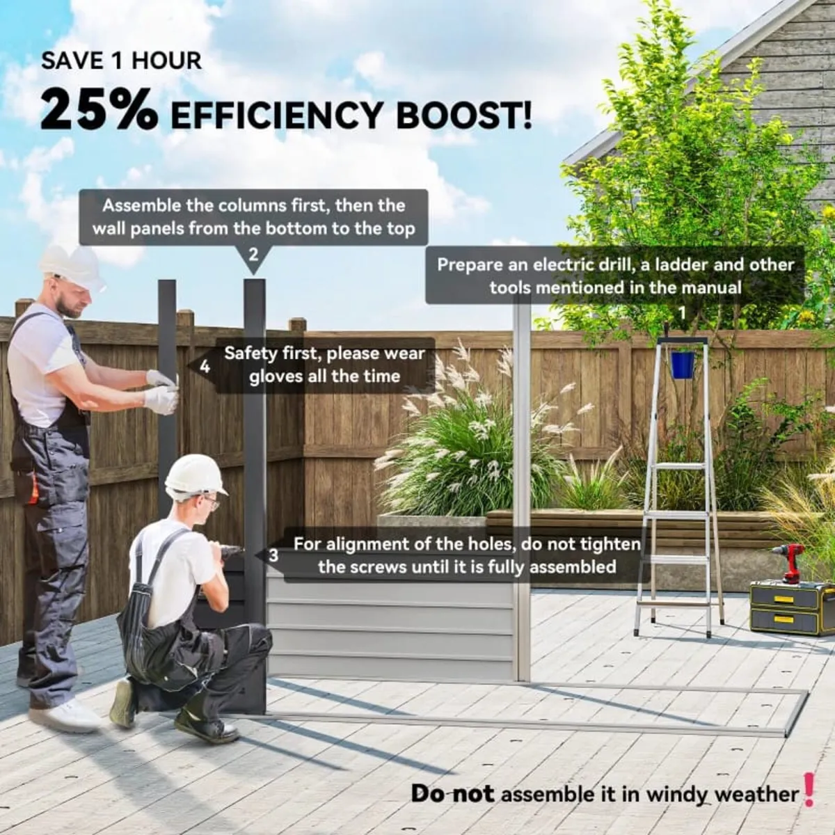 3.7 x 7.9ft Galvanised Steel Shed, with Latched Do - Image 4