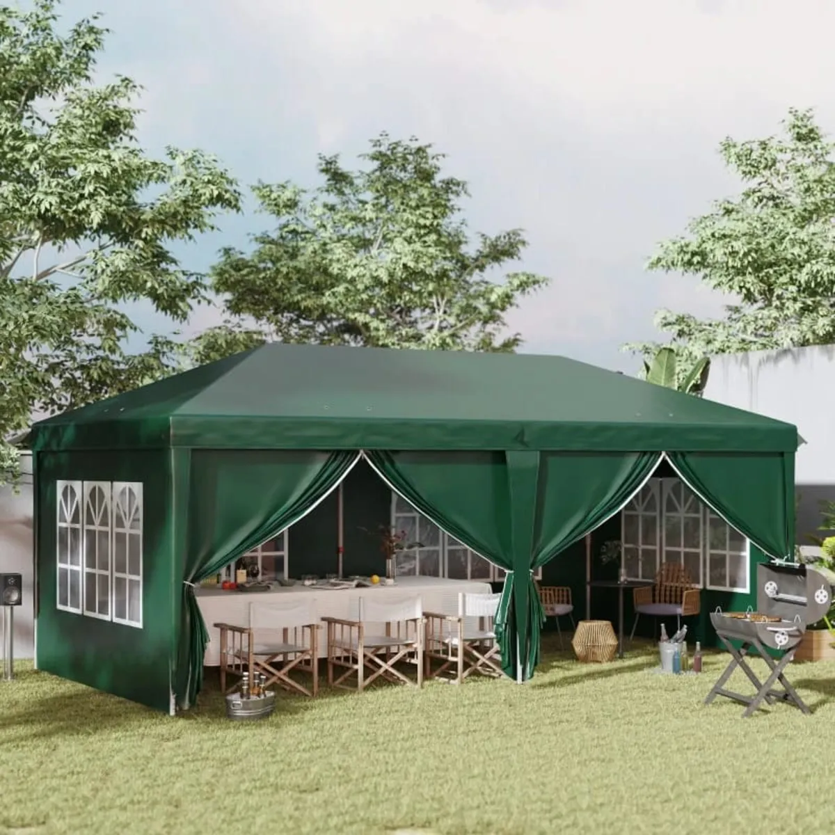 3 x 6m Pop-Up Gazebo, with Curtain Walls and Windo - Image 1