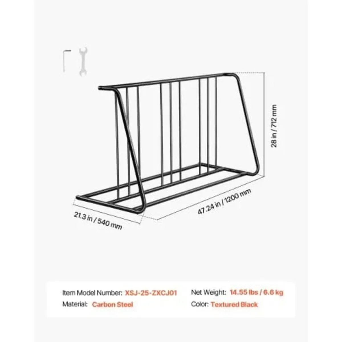 Bike Rack, Fits Tire Width 3 Inch/76.2 mm, Carbon - Image 3