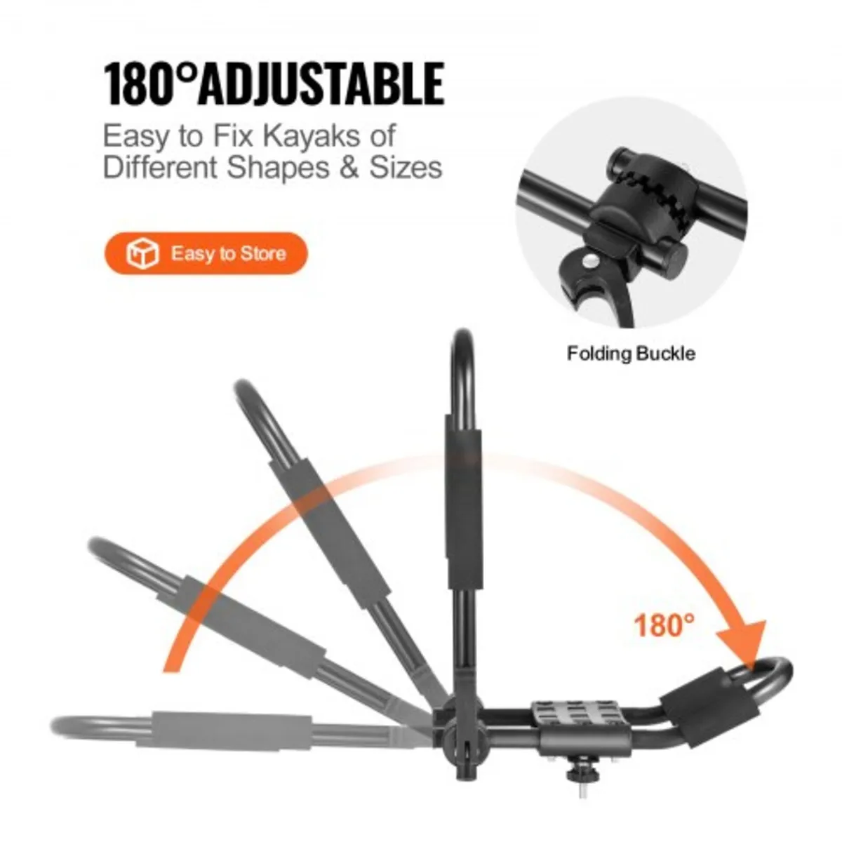 Kayak Roof Rack 2 Pairs J-Bar, Soft Roof Rack Quic - Image 4