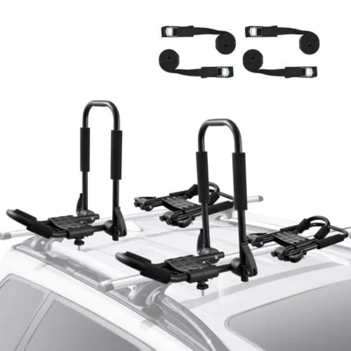 Kayak Roof Rack 2 Pairs J-Bar, Soft Roof Rack Quic - Image 1