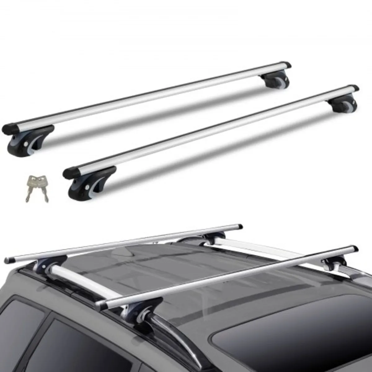 Universal Roof Rack Cross Bars, 137.2cm Aluminum R - Image 1