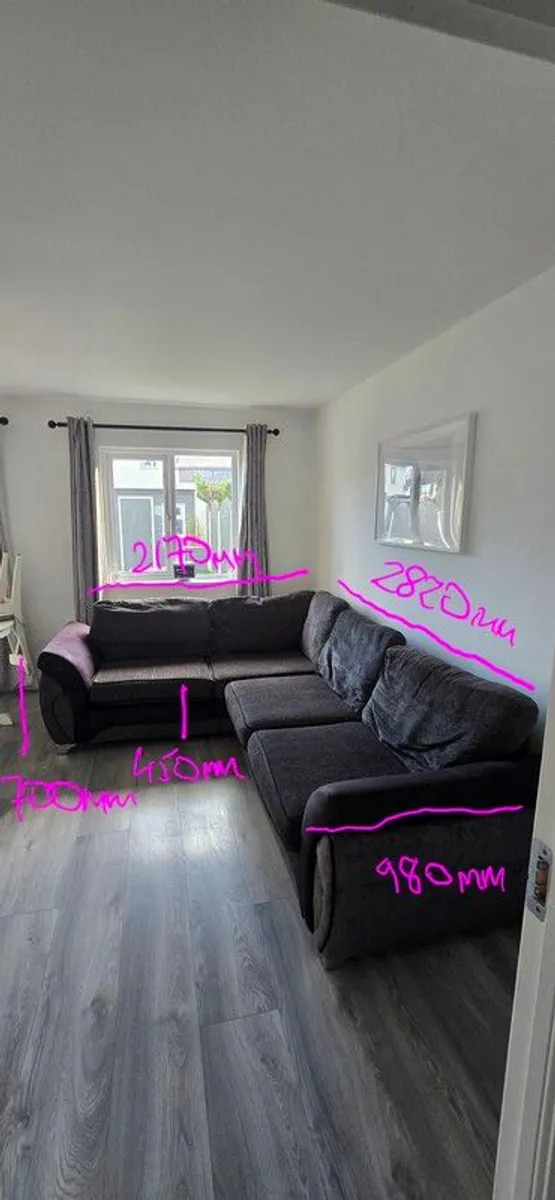 DFS 4 Seat Corner Sofa with Cushions - Image 2