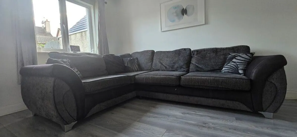 DFS 4 Seat Corner Sofa with Cushions - Image 3