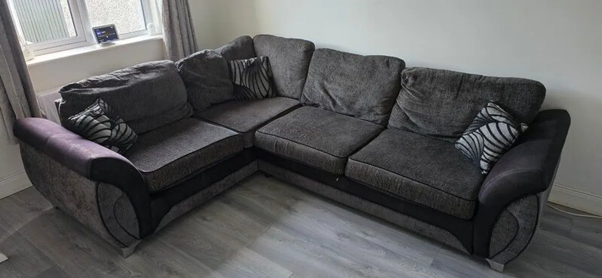 DFS 4 Seat Corner Sofa with Cushions - Image 4