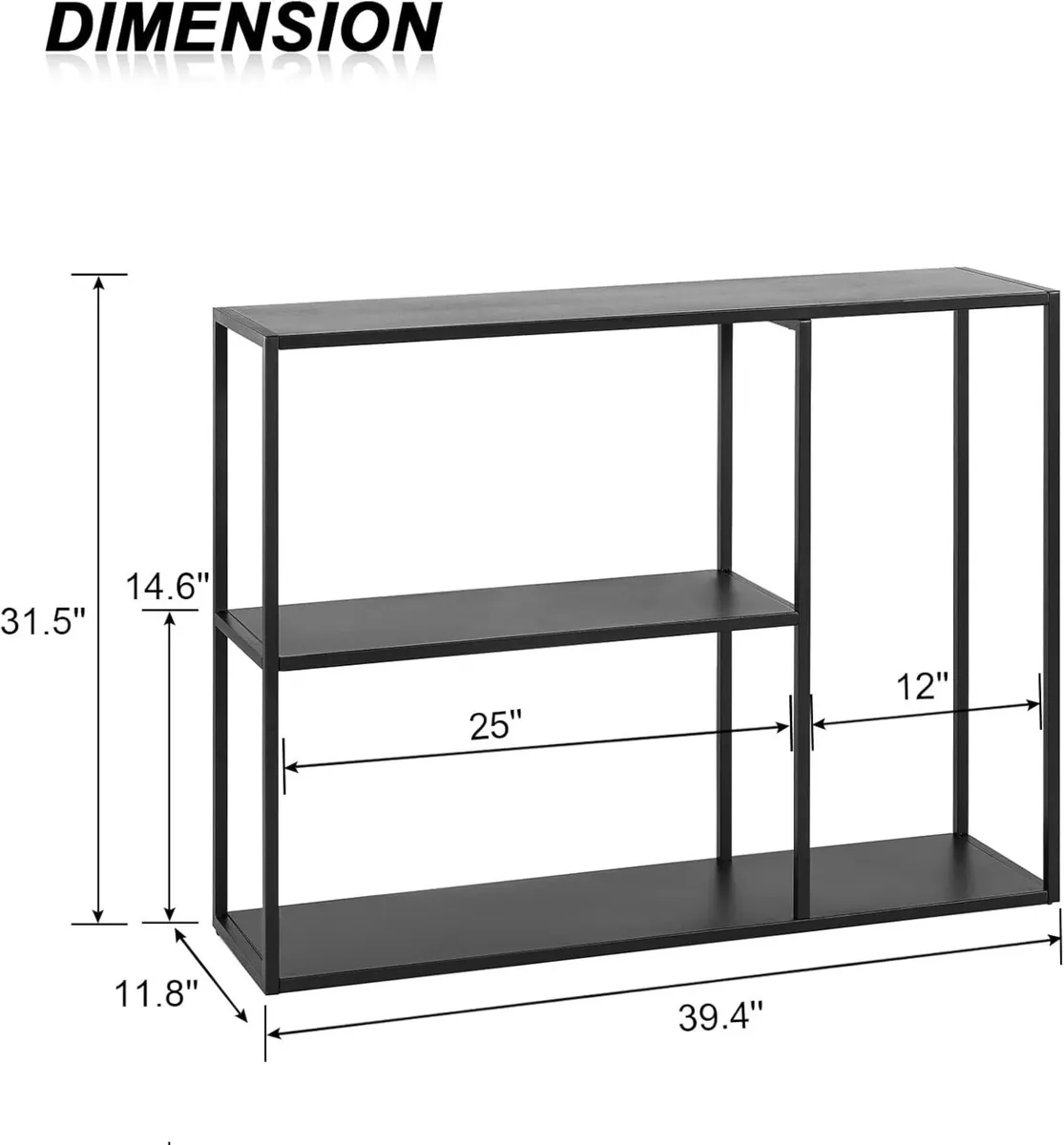 Console Table 3 Shelf Sofa Thin Entryway Metal - Image 3