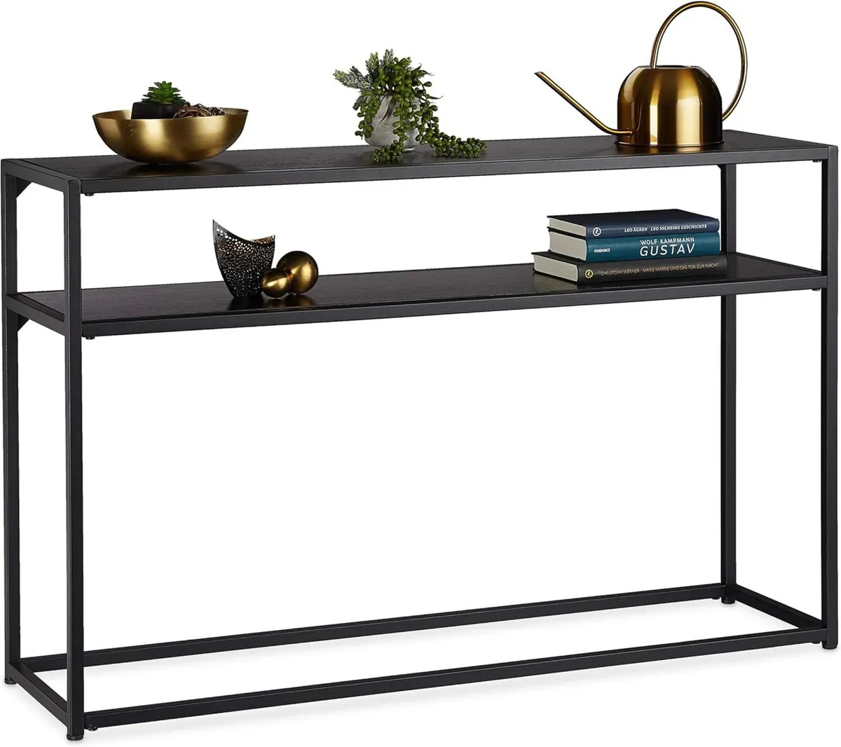 Console Table 2 Tiered Made Of Metal MDF Space-sav - Image 1