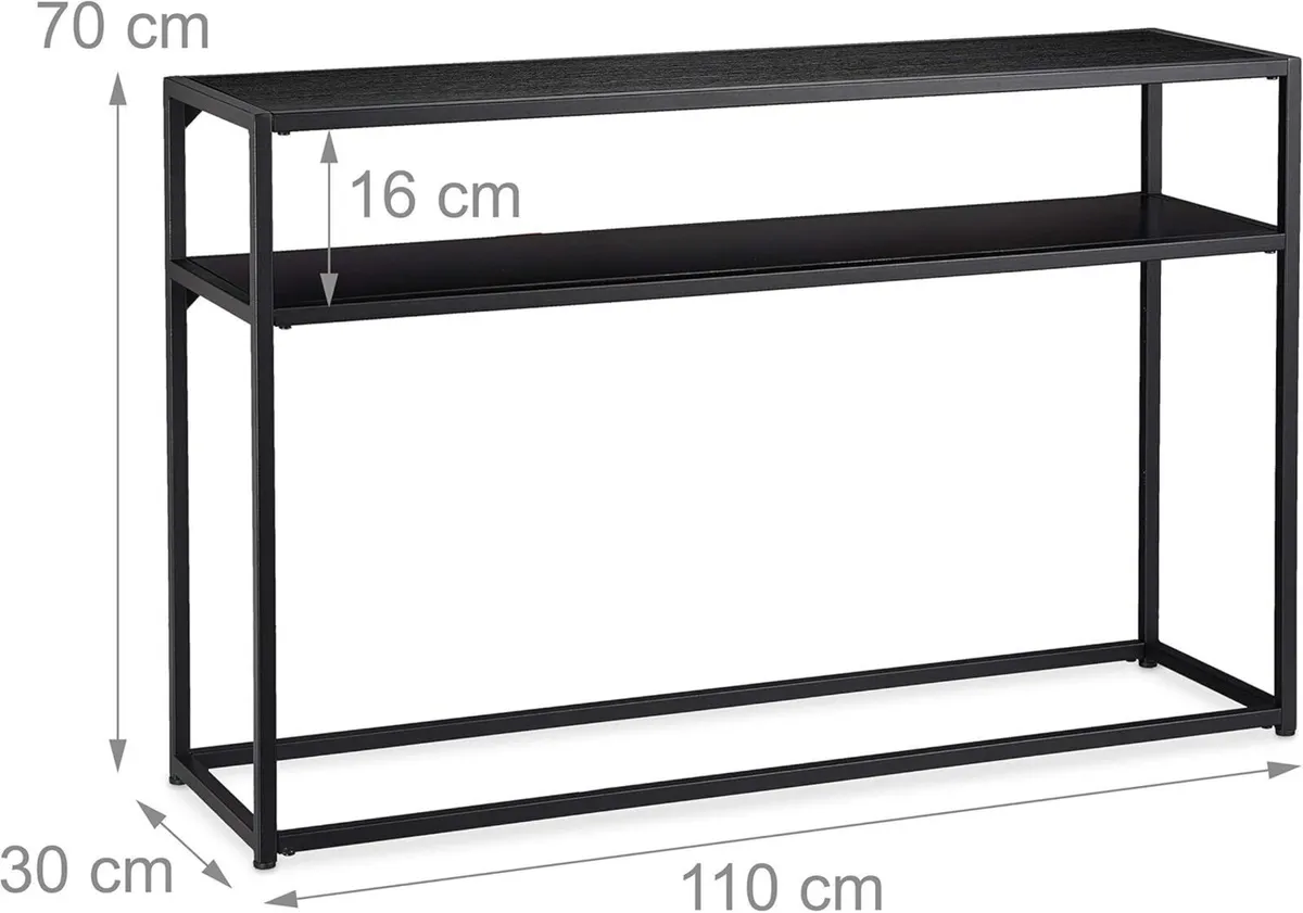 Console Table 2 Tiered Made Of Metal MDF Space-sav - Image 3