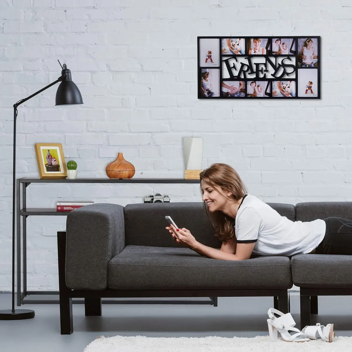 Console Table 2 Tiered Made Of Metal MDF Space-sav - Image 4