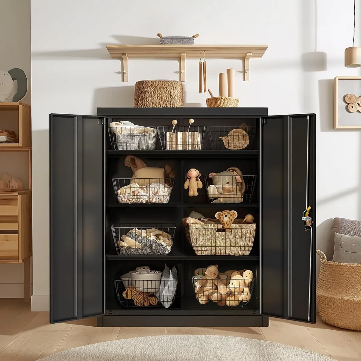 Frideko Metal Storage Cabinet 90 x 40 109 cm - - Image 2