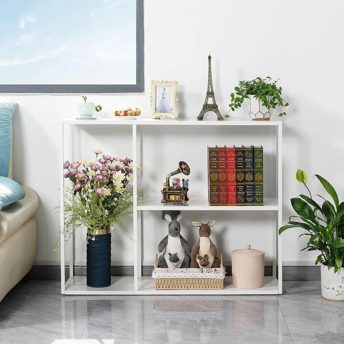 Console Table 3 Shelf Sofa Thin Entryway Metal - Image 4