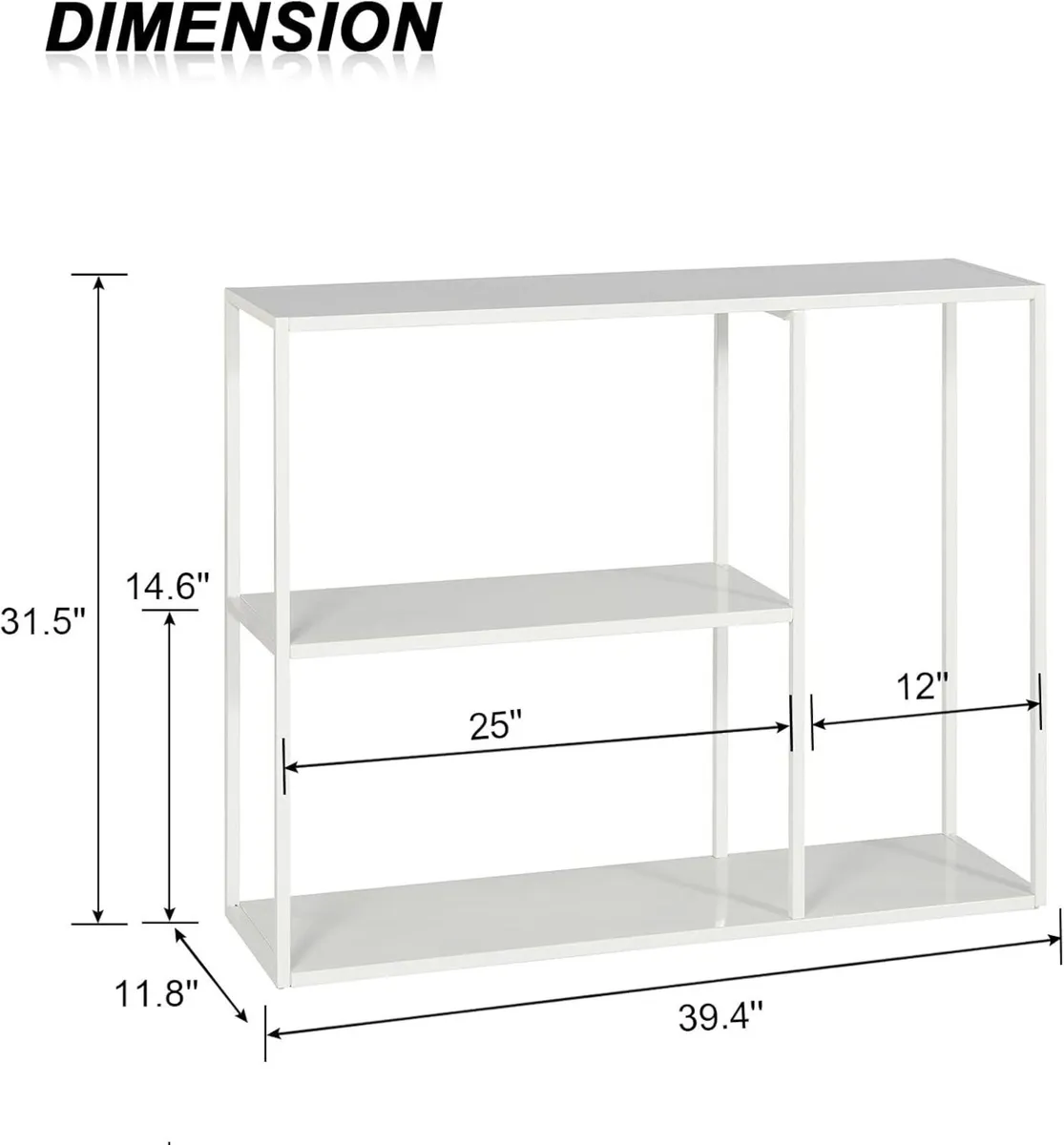 Console Table 3 Shelf Sofa Thin Entryway Metal - Image 3