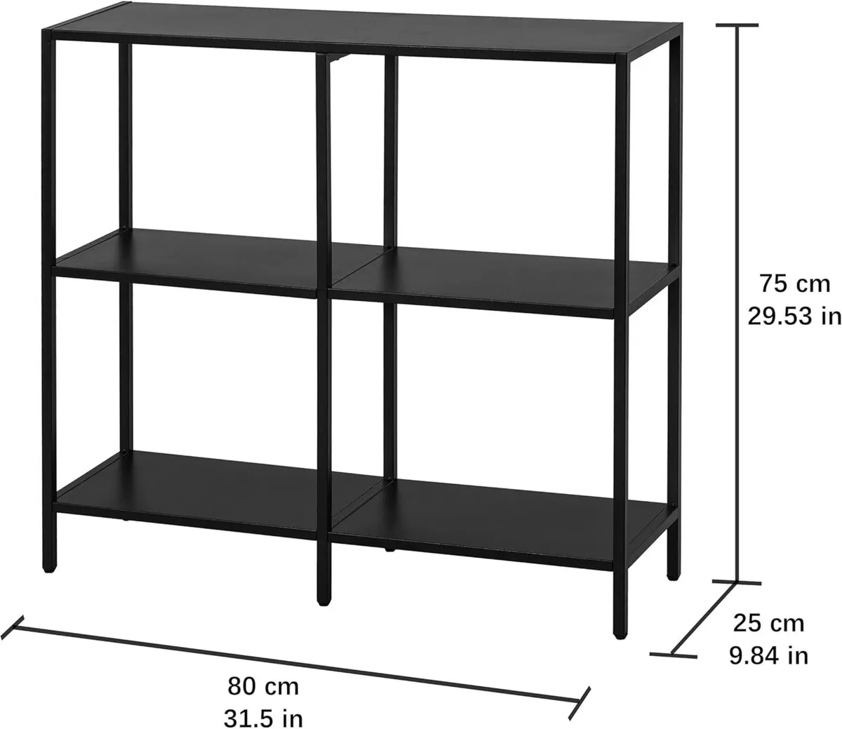 80cm Metal Console Table with 3 Tier Strage - Image 2
