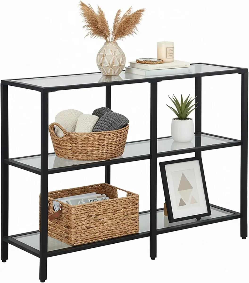 console table HxWxD: 73 x 100 30 cm metal glass - Image 1