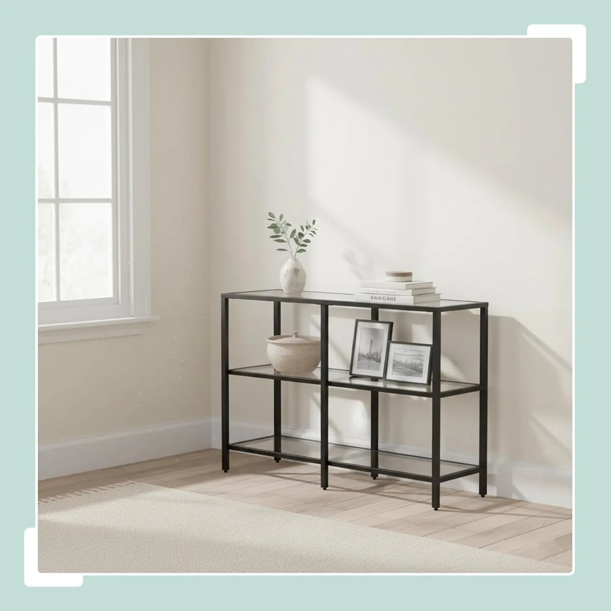 console table HxWxD: 73 x 100 30 cm metal glass - Image 2