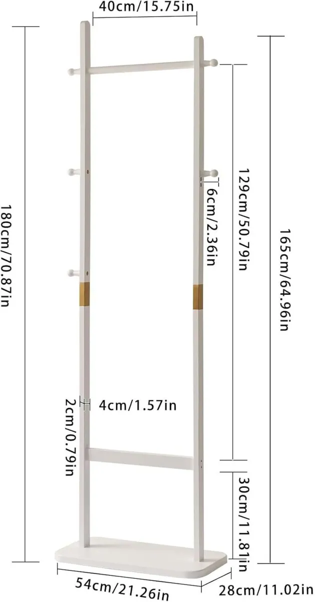 Free Standing Coat Rack 180cm Stand with Rectangle - Image 3